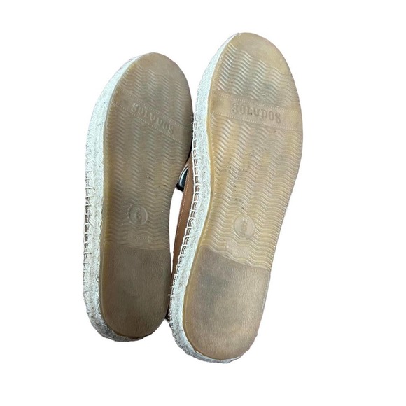 Soludos Espadrille Flats Tan Nude Leather Slip On Size 6 - Picture 6 of 6